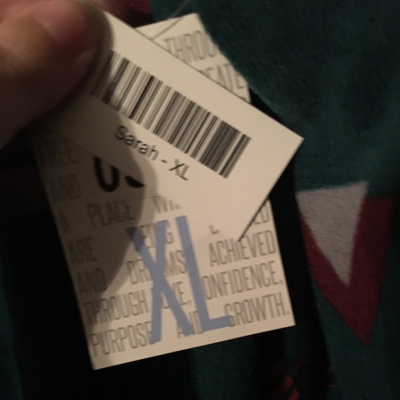 Lularoe Sarah, teal green with geo print. NWT - Picture 3 of 5